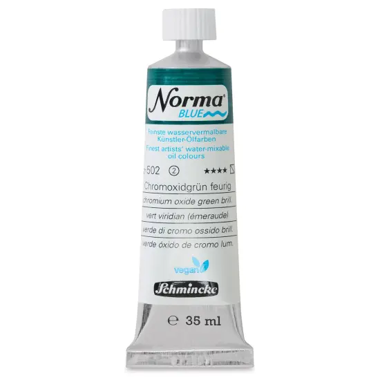 Schmincke Norma Blue Water-Mixable Oil Paint - Chromium Oxide Green Brilliant, 35 ml {1}
