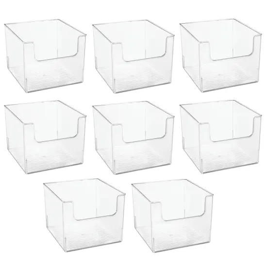 mDesign Open Front Plastic Storage Bin for Cube Furniture, 10" W, 8 Pack - Clear {4}