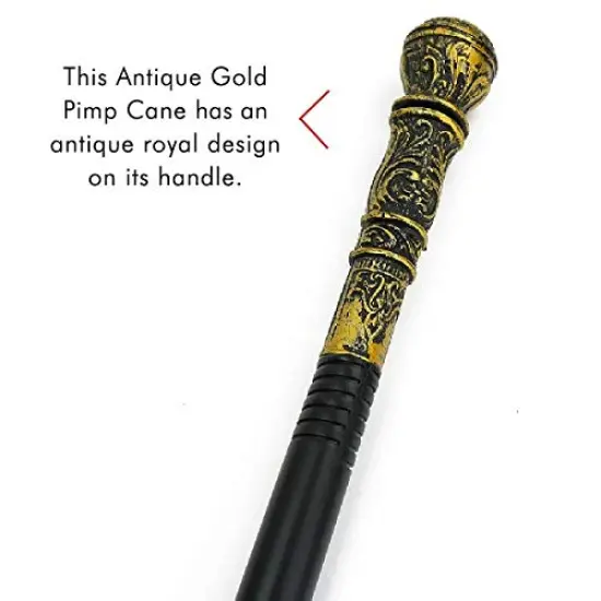 Antique Gold Walking Cane - Elegant Vintage Prop Stick Dress Canes Costume Accessories for All Ages {5}
