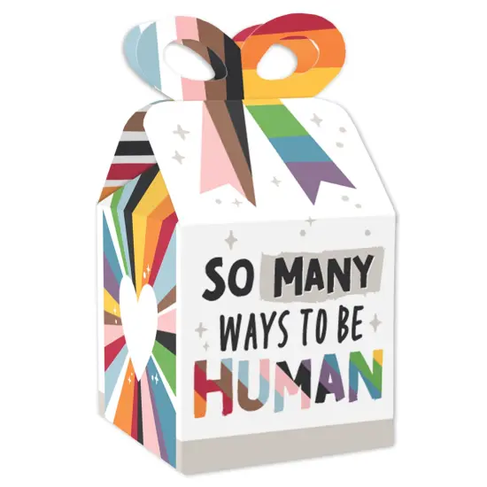 Big Dot of Happiness So Many Ways to Be Human - Square Favor Gift Boxes - Pride Party Bow Boxes - Set of 12 {1}