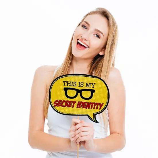 Big Dot of Happiness Funny Bam Superhero - Baby Shower or Birthday Party Photo Booth Props Kit - 10 Piece {3}