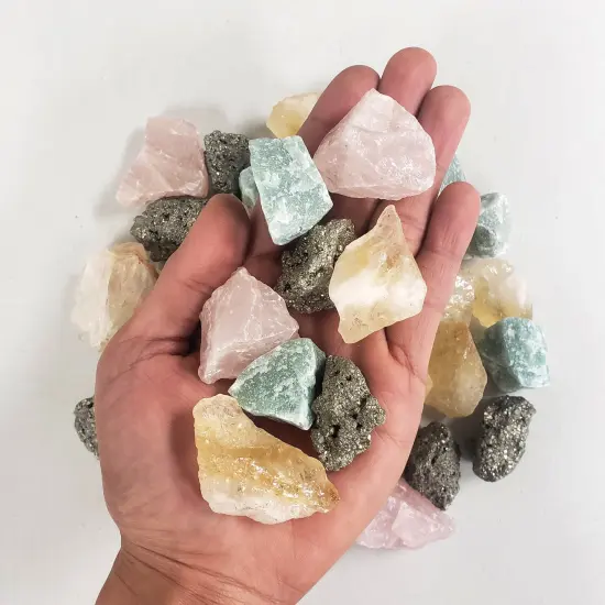 Love & Abundance Medley - Pyrite, Rose Quartz, Citrine, Aventurine Crystals Medley {1}