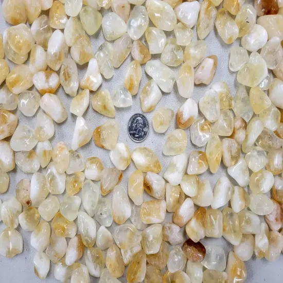 Small Tumbled Citrine Crystals - 1/2 inch to 1 inch - Bulk Tumbled Stones {3}
