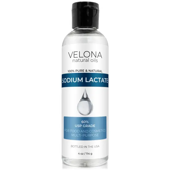 Velona Sodium Lactate 60% - 4 oz | USP Grade Natural Preservative | For Soap Making & Lotions | Harder Bar of Soap, pH Regulator, Glycerin substitute, Provides and Keep Moisture {1}