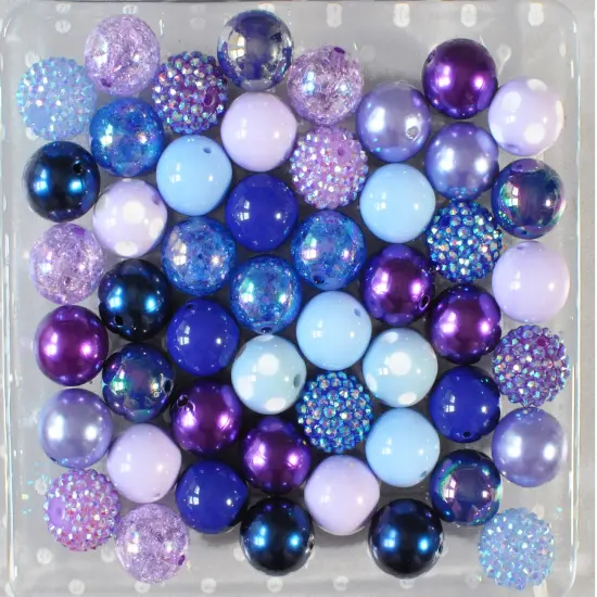 20mm Midnight Blue acrylic bubblegum bead mix {2}