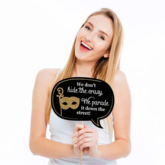 Big Dot of Happiness Mardi Gras - Masquerade Party Photo Booth Props Kit - 20 Count {4}