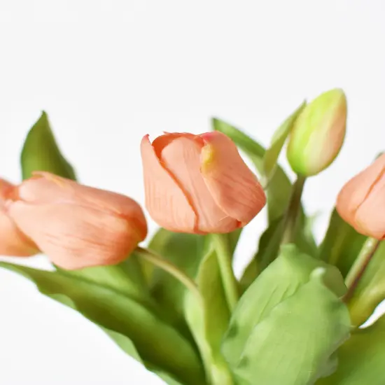 11.75" Faux Real Touch Orange Sorbet Tulip Stem Bundle {2}