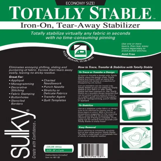 Sulky Totally Stable Iron-On Tear-Away Stabilizer-20"X3yd {1}