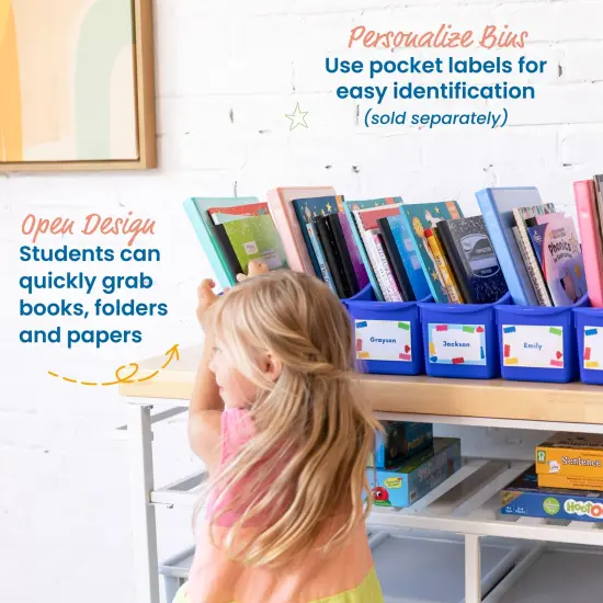 Linking Book Bins, Colorful Connecting Storage Blue {5}