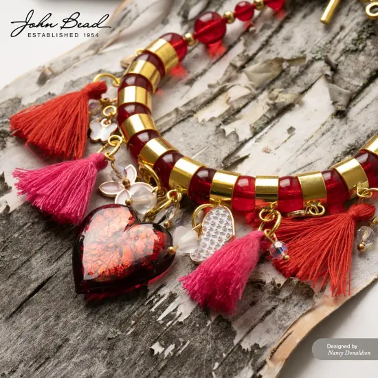 John Bead Czech Glass Heart Lamp Pendants with Loop {2}