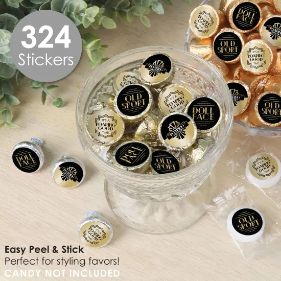 Big Dot of Happiness Roaring 20's - 1920s Art Deco Jazz Party Small Round Candy Stickers - Party Favor Labels - 324 Count {3}