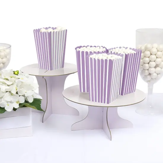 Big Dot of Happiness Purple Stripes - Simple Party Favor Popcorn Treat Boxes - Set of 12 {4}