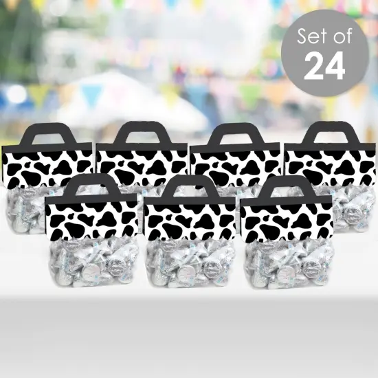 Big Dot of Happiness Cow Print - DIY Farm Animal Party Clear Goodie Favor Bag Labels - Candy Bags with Toppers - Set of 24 {3}