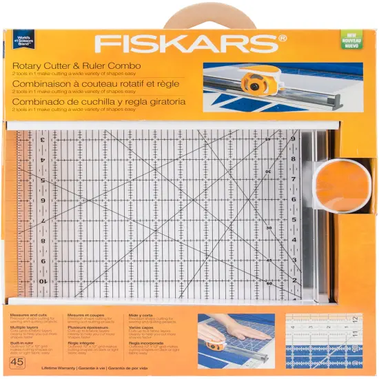 Fiskars Rotary Ruler Combo For Fabric Cutting 12"X12" {1}