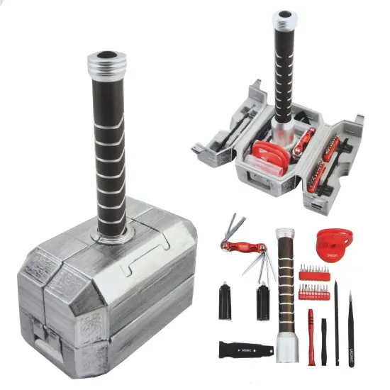 Marvel Avengers Thor's Hammer 30-Piece Tool Set | Mjolnir Toolbox All-In-One Kit {1}