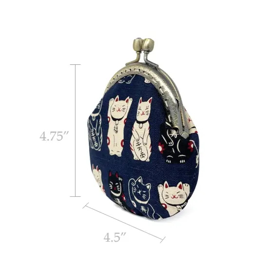 Wrapables Stylish Decorative Coin Purse, Clasp Wallet Navy Blossoms {8}