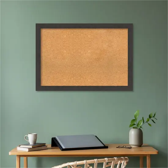 Rustic Plank Narrow Framed Corkboard, Natural Cork Espresso {5}