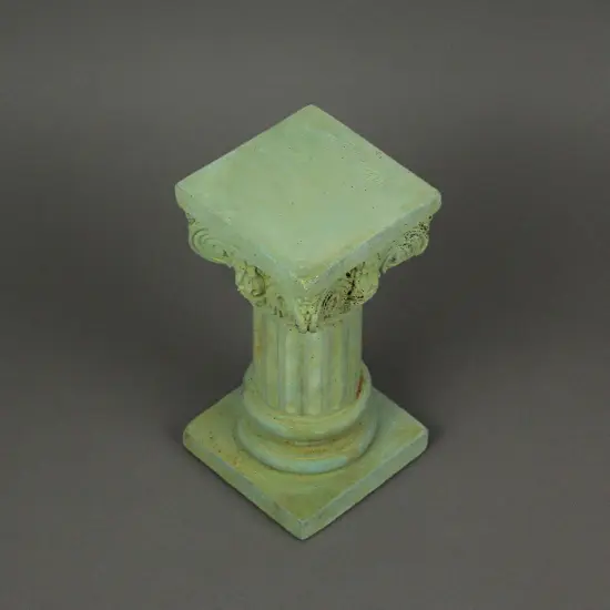 Verdigris Finish Solid Concrete Roman Ionic Column Pillar Pedestal 8.25 Inch {5}
