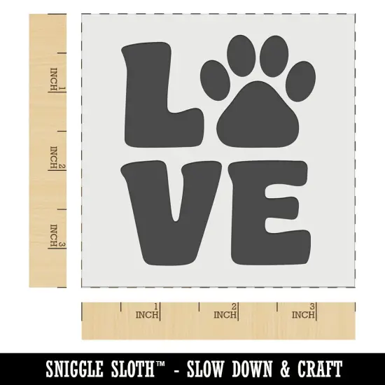 Love Stacked Paw Print Wall Cookie DIY Craft Reusable Stencil {6}
