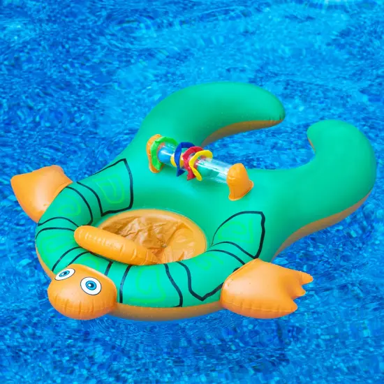 Swim Central Turtle Baby and Mom Inflatable Swimming Pool Seat - 40" - Green {4}