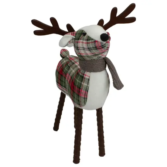 Northlight Standing Plaid Reindeer Christmas Decoration - 13.5" - Red, Green and Brown {5}