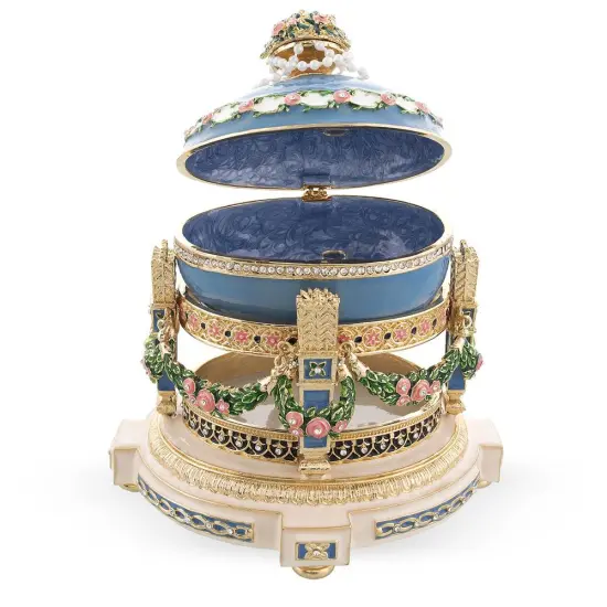 1907 Love Trophies Egg (Cradle with Garlands) Musical Royal Easter Egg {5}