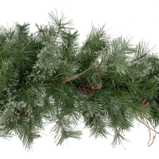 Northlight Mixed Pine with Pinecones Artificial Christmas Garland - 6' x 9" - Unlit Green {4}