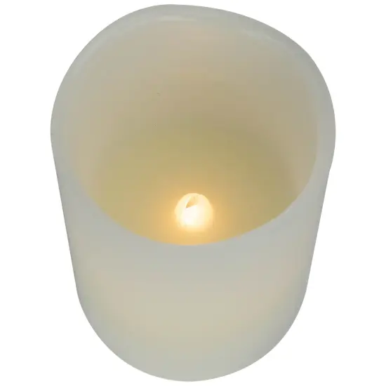 Northlight LED Flameless Flickering Wax Pillar Candles - 7" - Cream - Set of 4 Ivory {7}