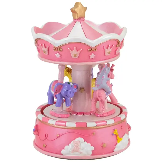 Northlight Children's Sleepy Time Animated Musical Carousel - 6.5" - Piink Pink {4}