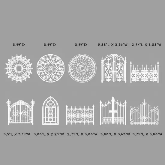 Wrapables Hollow Lace Paper for Arts & Crafts, Scrapbooking, Stationery, Photo Albums (Set of 2) Gates & Lace {2}