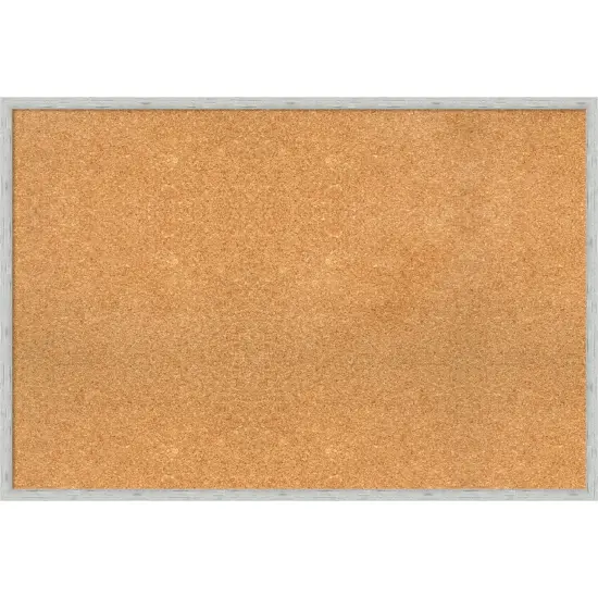 Imprint Wood Framed Corkboard, Natural Cork Imprint Silver {1}