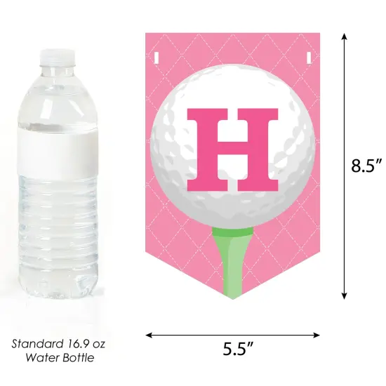 Big Dot of Happiness Golf Girl - Pink Birthday Party Bunting Banner - Party Decorations - Happy Birthday {4}