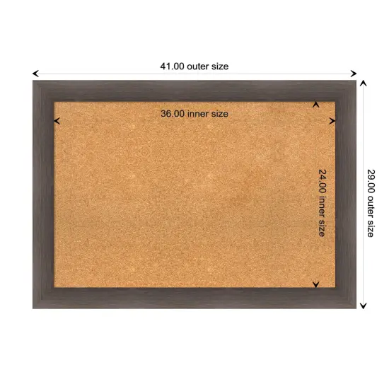 Hardwood Wood Framed Corkboard, Natural Cork Hardwood Chocolate {3}