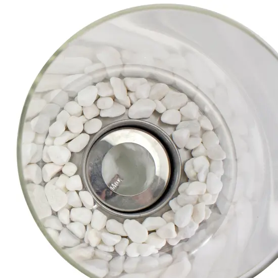 Northlight Bio Ethanol Round Portable Fireplace with Base - 10.5" - Silver {6}