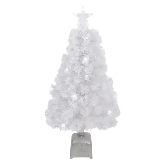 Northlight Pre-Lit Medium Color Changing Fiber Optic Artificial Christmas Tree - 3' - White {1}