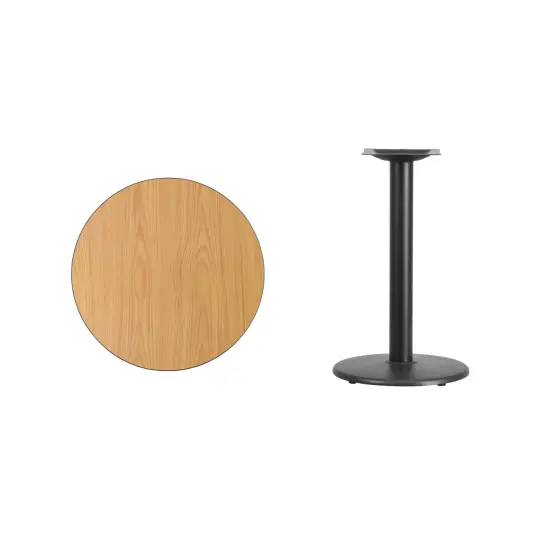 Emma and Oliver 24" Round Laminate Table Top with 18" Round Table Height Base Black {6}