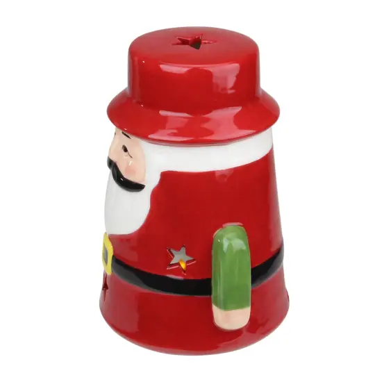 Northlight Ceramic Santa Christmas Gnome Tealight Candle Holder - 7.25" - Red {3}