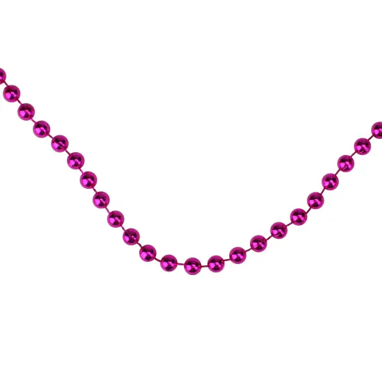 Northlight Shiny Metallic Beaded Christmas Garland - 15' x .25" - Pink - Unlit {5}