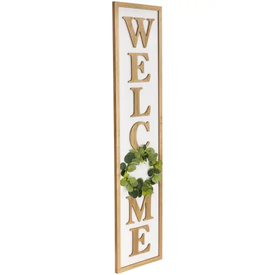 Northlight "Welcome" Wooden Framed Outdoor Porch Sign- 40" Brown {6}