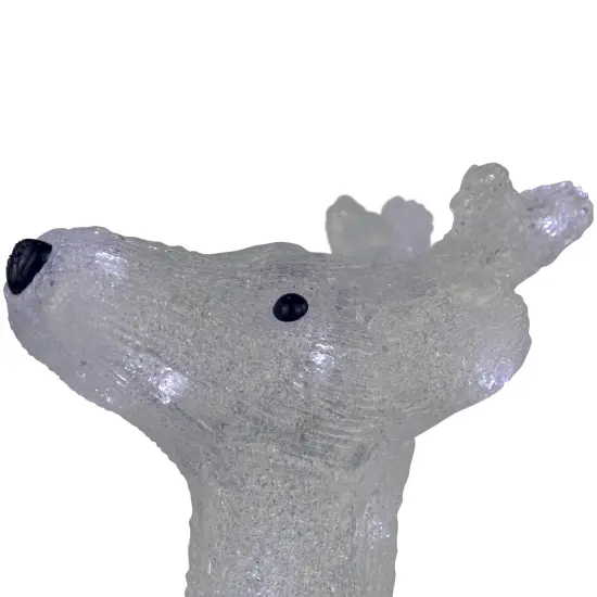 Northlight LED Lighted Commercial Grade Acrylic Reindeer Outdoor Christmas Decoration - 15" - Pure White Lights Clear {7}