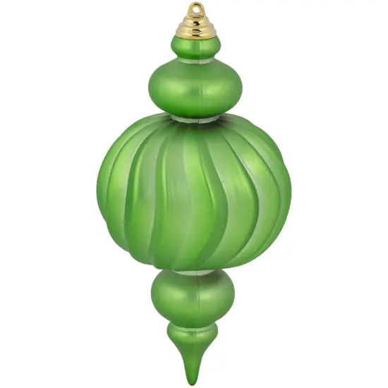Northlight Commercial Size Shatterproof 2-Finish Finial Christmas Ornaments - Green -10" - 4ct {5}