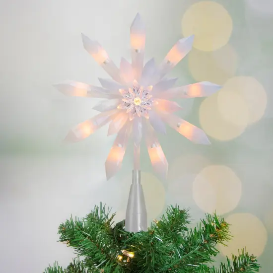 Northlight 9-Inch Lighted White Snowflake Christmas Tree Topper - Clear Lights {3}