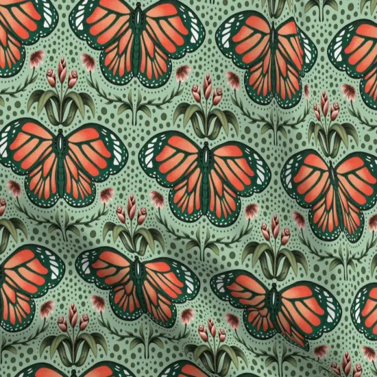 Various Fabrics by the Yard or Fat Quarter Monarch Damask Aqua Mint Large Scale Botanical Tulip Floral Custom Printed Fabric by Spoonflower {5}