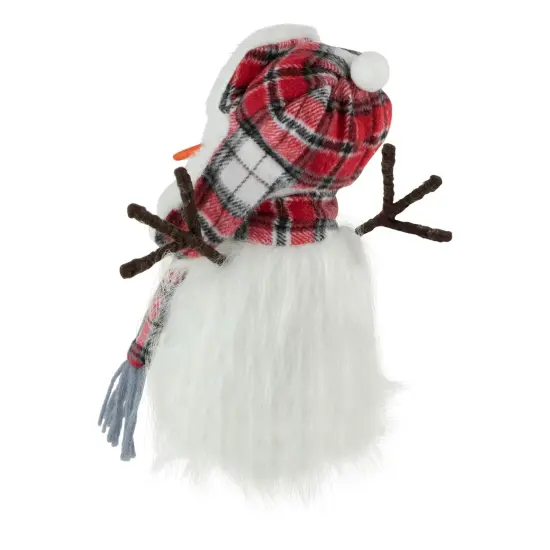 Northlight Snowman in Plaid Trapper Hat and Scarf Christmas Decoration - 10.25" White {7}