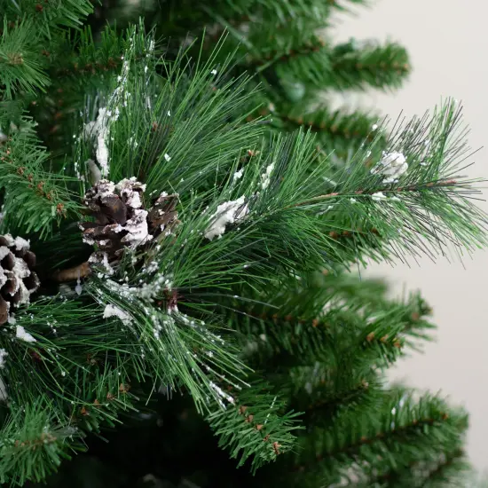 Northlight 24" Frosted Long Pine Needle and Pine Cone Artificial Christmas Spray Green {4}
