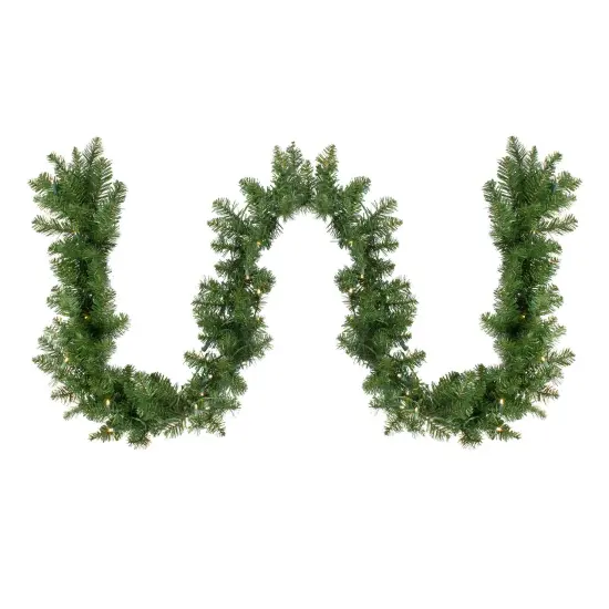 Northlight Pre-Lit Buffalo Fir Christmas Commercial Garland - 50' x 8"- Warm White LED Lights Green {1}