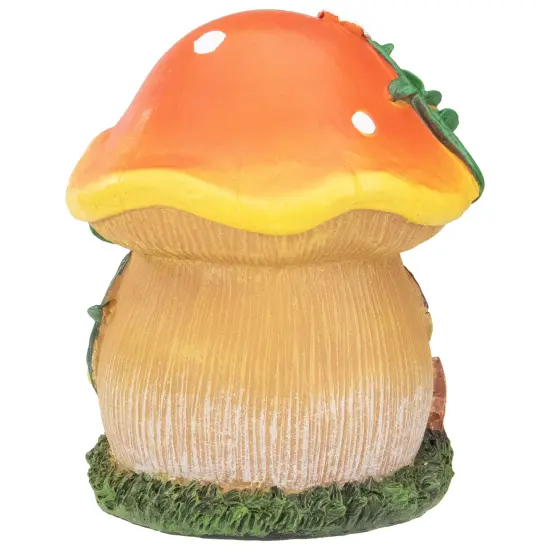 Northlight 6.25" Orange Mushroom House Outdoor Garden Statue {7}