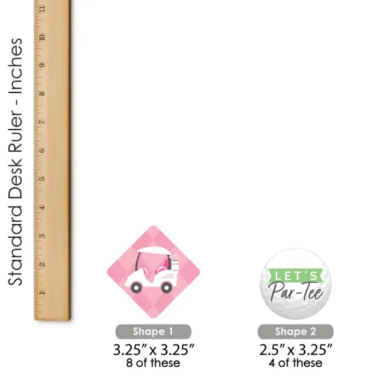 Big Dot of Happiness Golf Girl - DIY Shaped Pink Birthday Party or Baby Shower Cut-Outs - 24 Count {6}