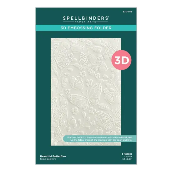 Spellbinders 3D Embossing Folder From The Stylish Ovals-Beautiful Butterflies {1}