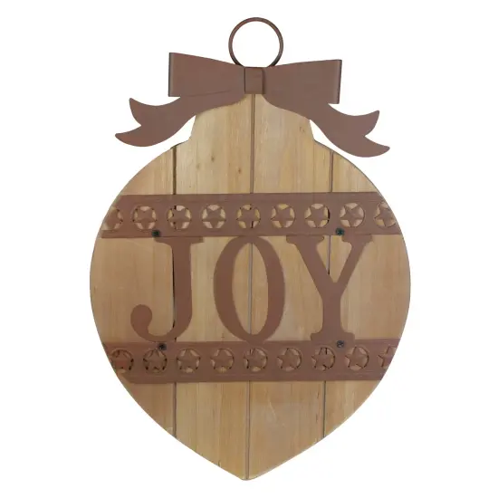 Northlight Rustic JOY Christmas Ornament Wall Sign - 17.25" Beige {1}